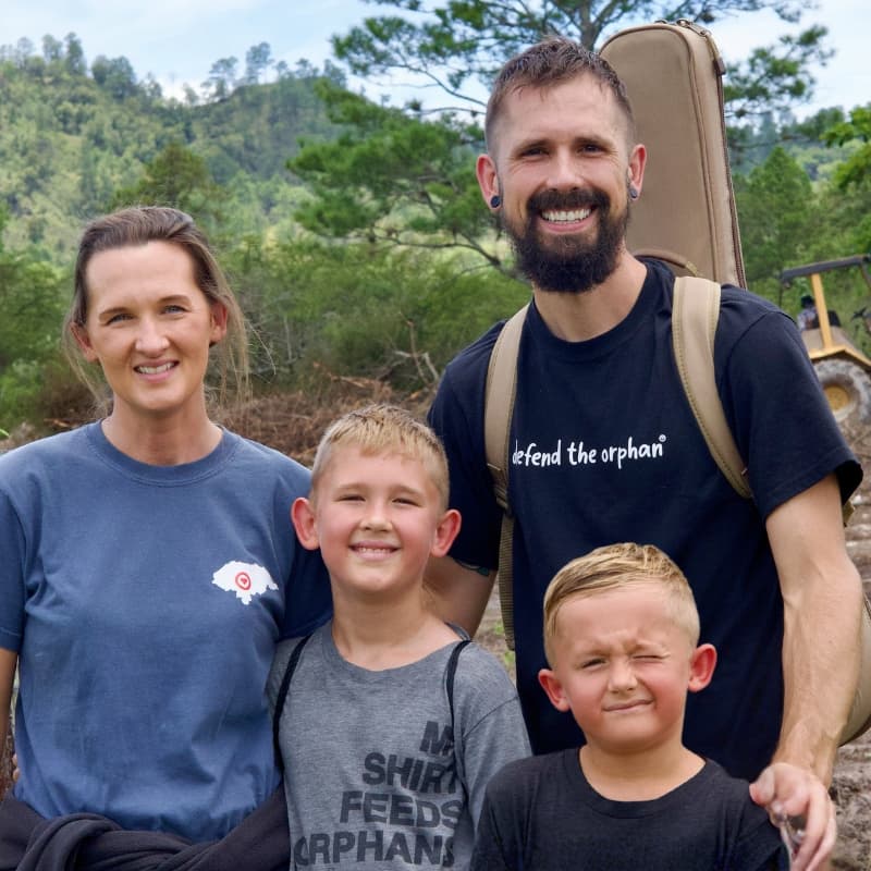 The Gartleys family together outdoors, representing their family music ministry and faith journey